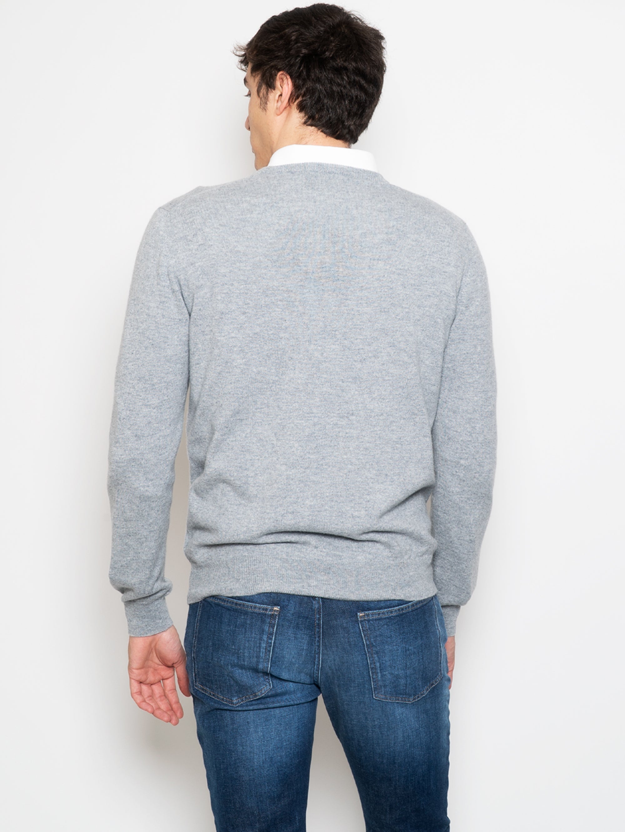 Granite Cashmere Crewneck Sweater