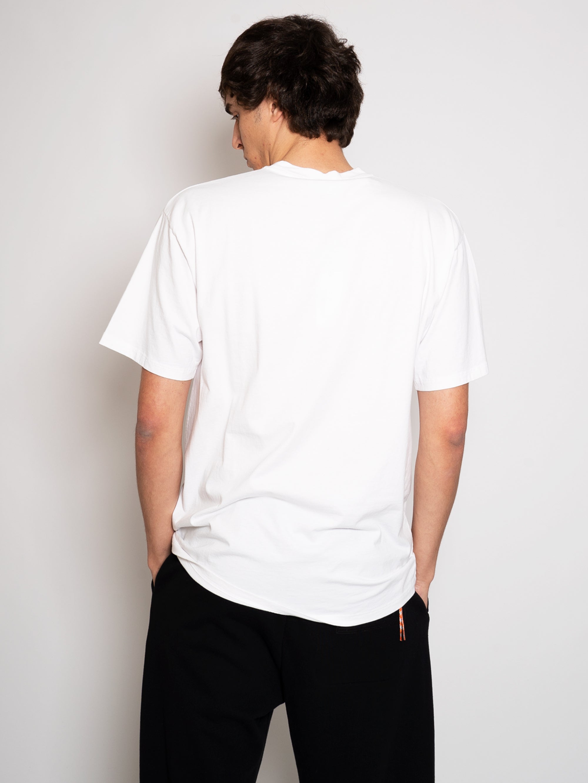 T-shirt Reversibile con Stampa Bianco