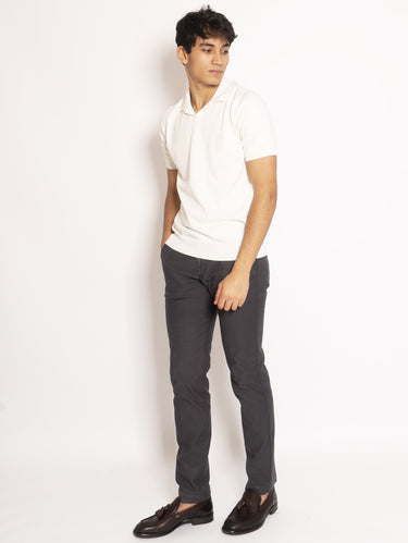 Gray Cotton Gabardine Chino Pants