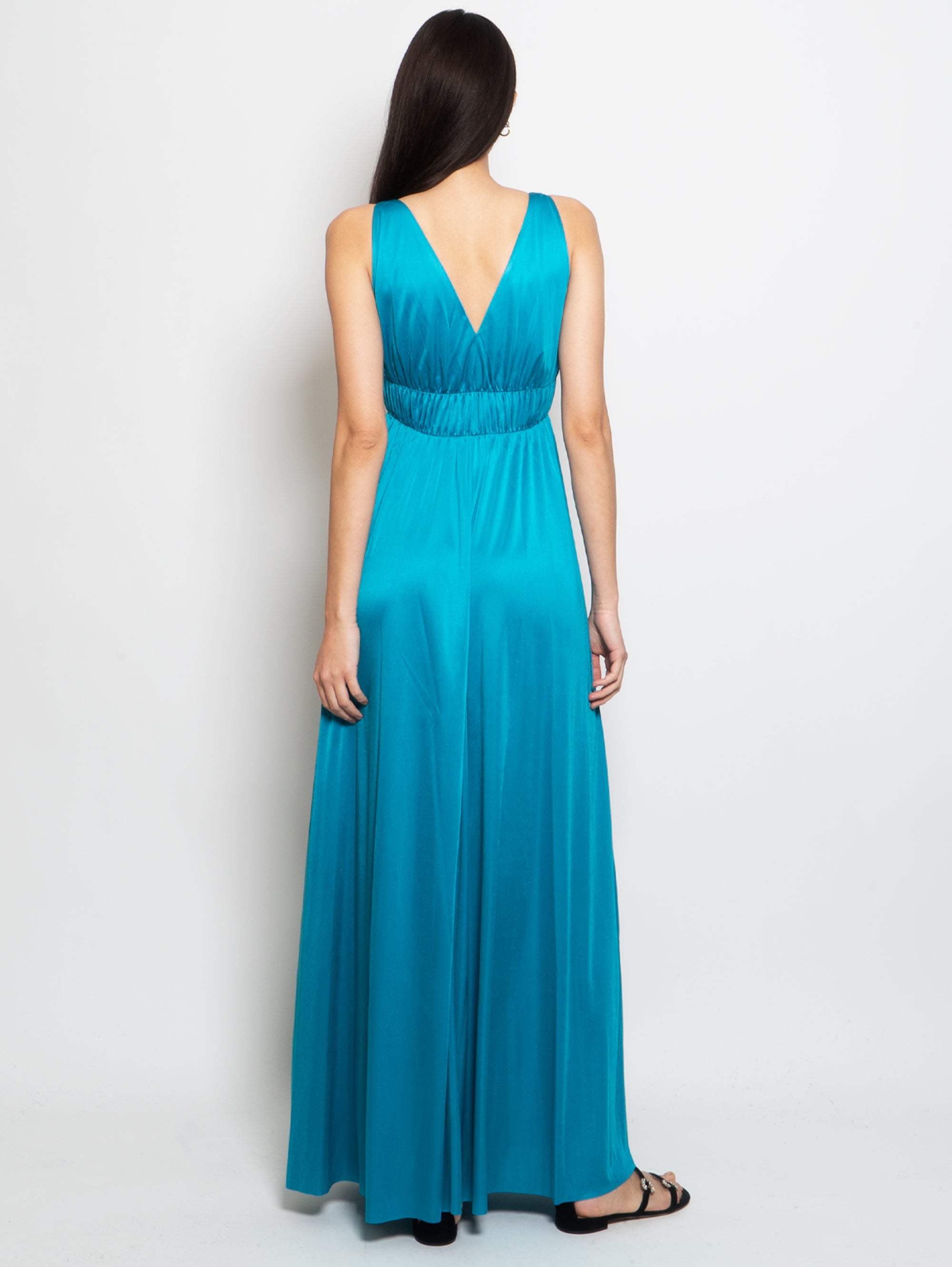 Turquoise Empire Style Long Dress