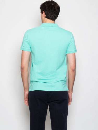 Polo aus Piqué Slim Fit Hellgrün