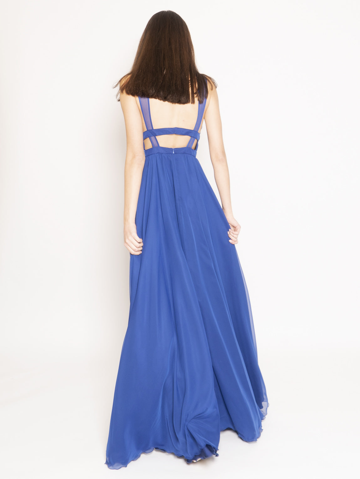 Langes Kleid im Empire-Stil Blau