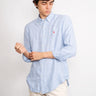 RALPH LAUREN-Camicia in Lino a Righe Blu/Bianco-TRYME Shop
