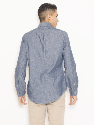 Chemise indigo coupe slim bleue