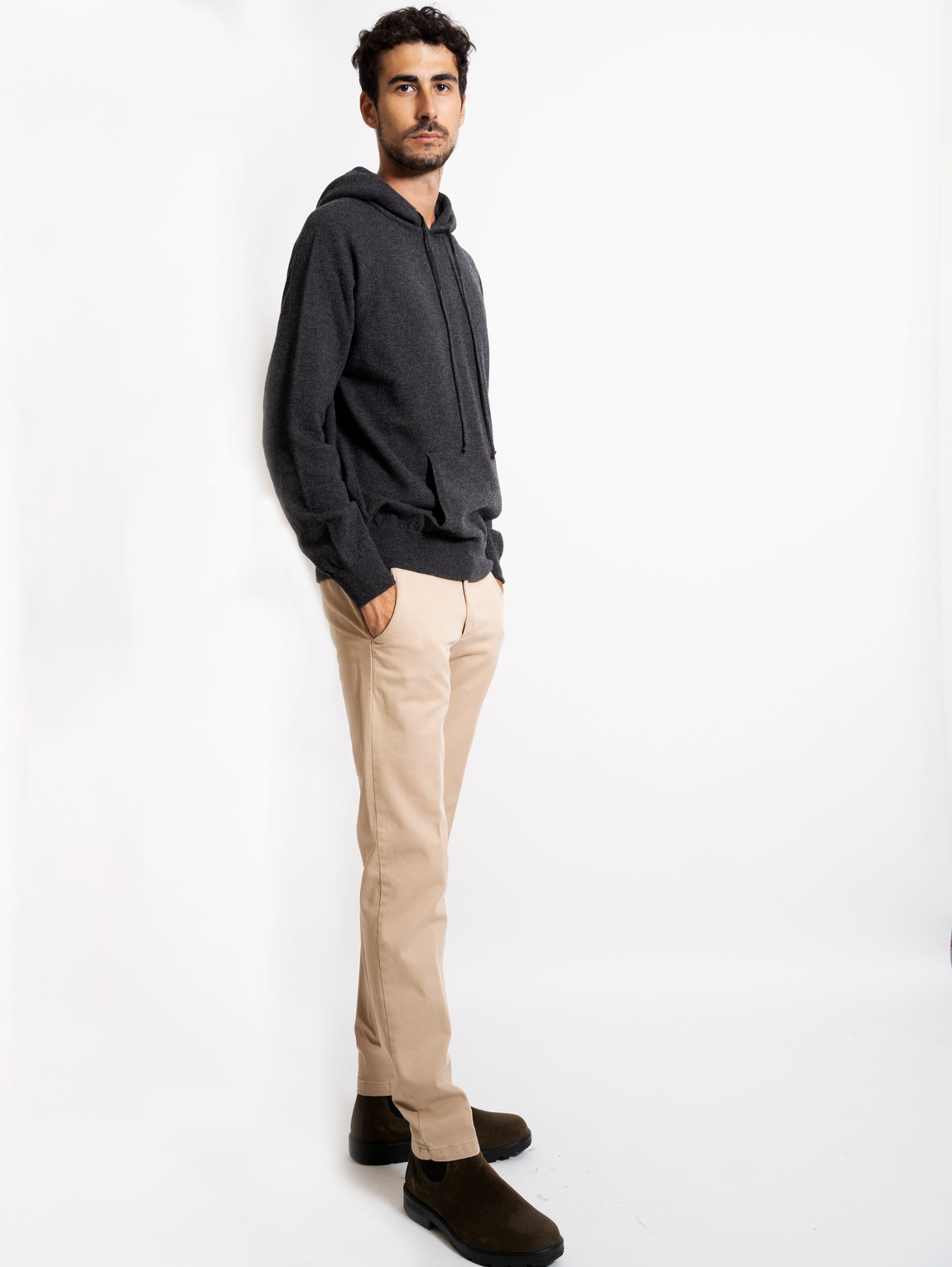 Sand Cotton Twill Trousers