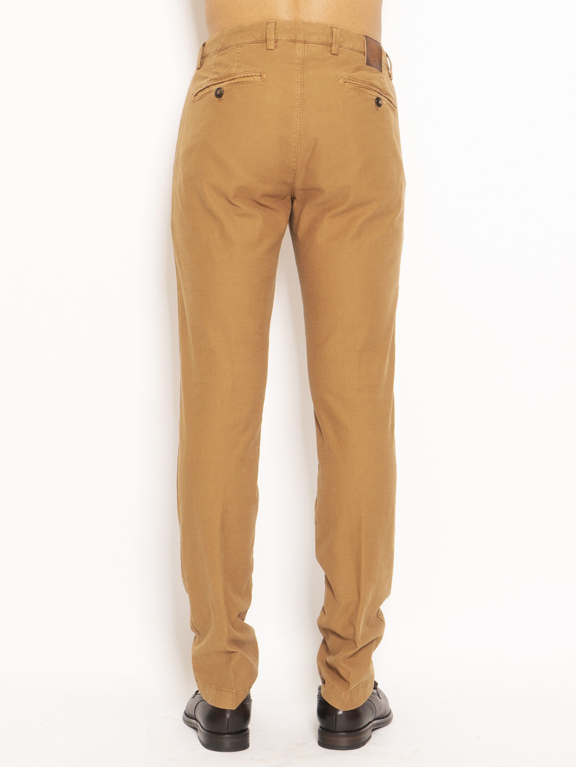 Pantalone Chino in Gabardine di Cotone Marrone