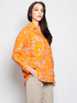 ESSENTIEL ANTWERP-Camicia con Stampa Floreale Arancione/Lilla-TRYME Shop