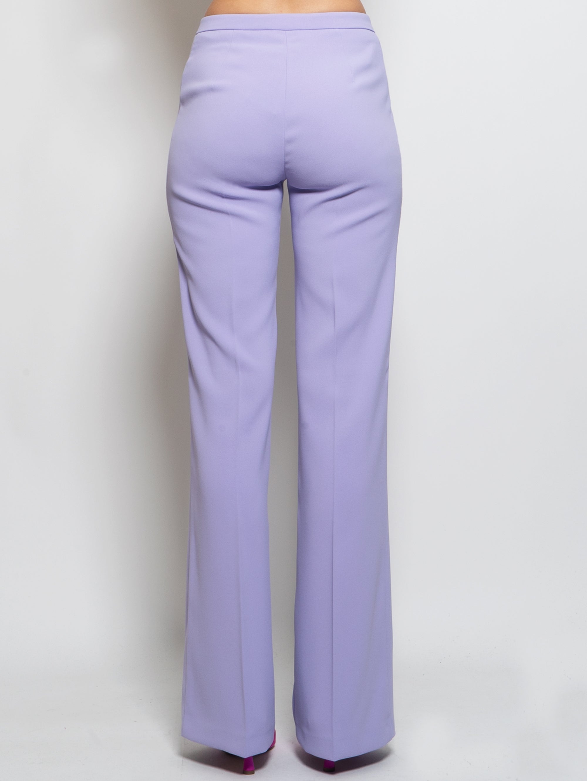 Flare Pants in Purple Stretch Fabric