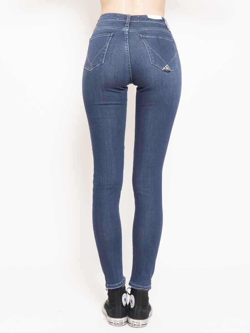 Pantalone in Denim Jeans High Cate Super Stretch Beren Blu