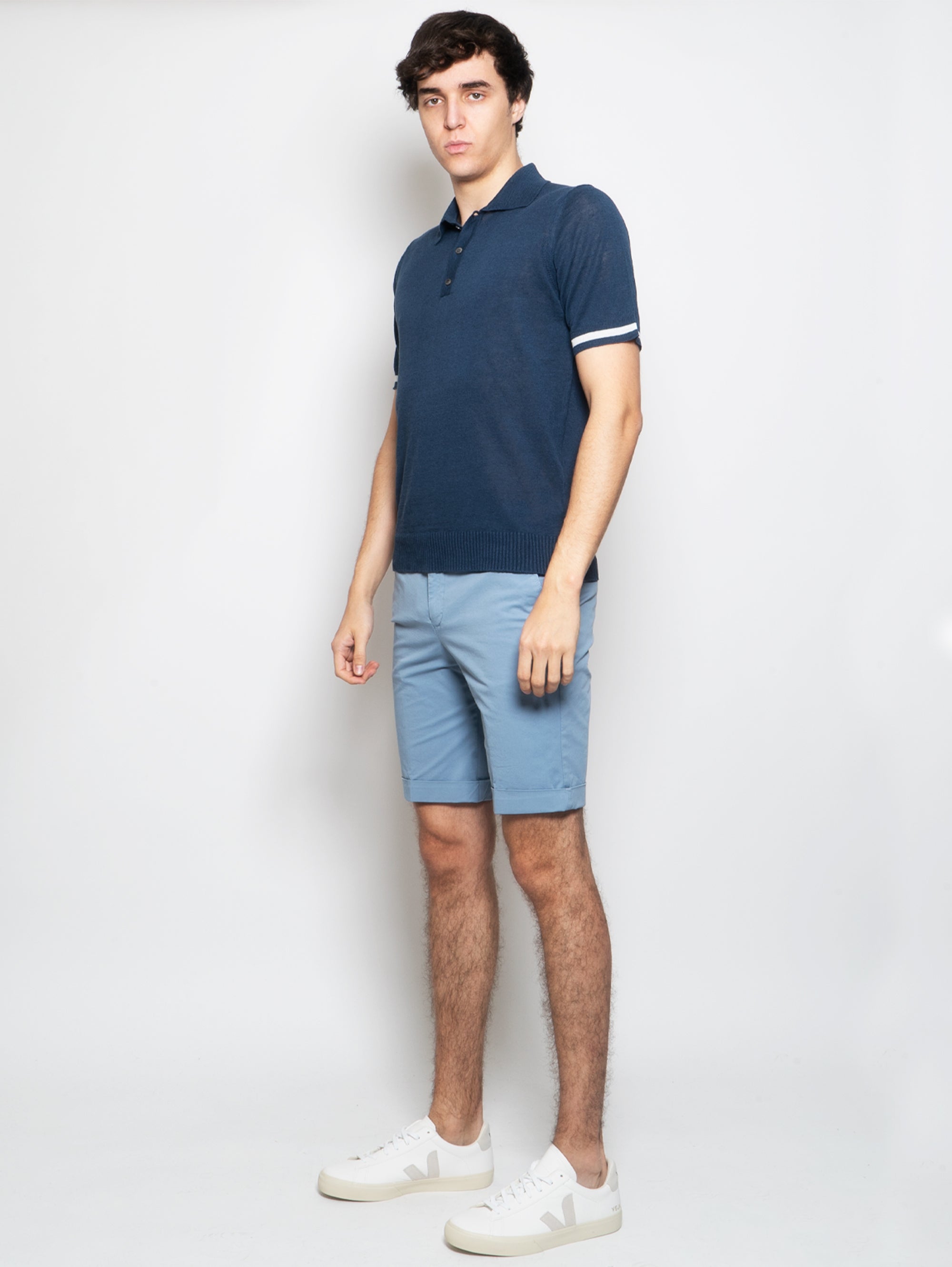 Bermuda Chino in Blue Cotton