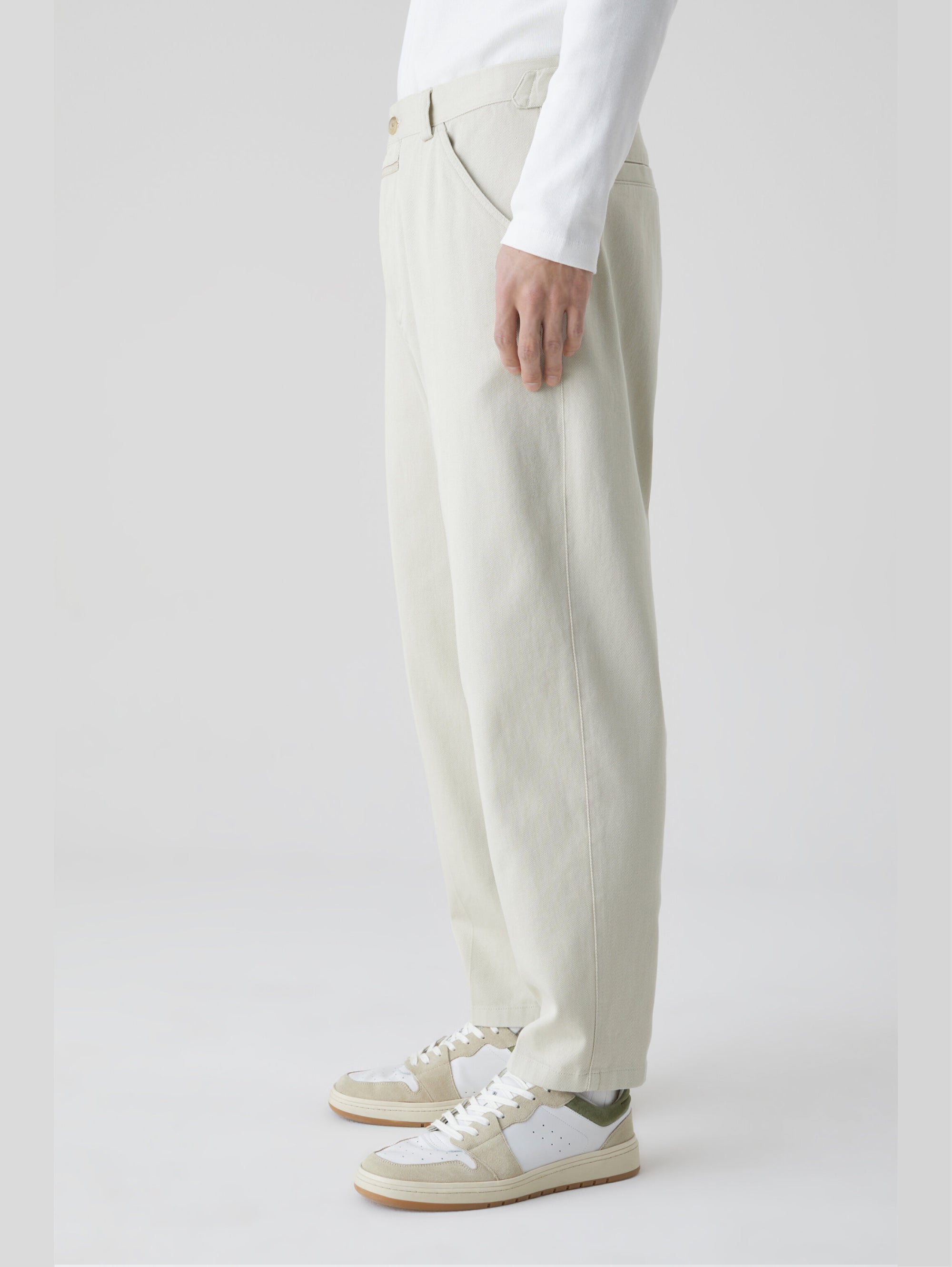 Weiße Twill-Hose aus Bio-Baumwolle