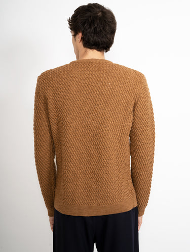 Wide-Knit Crew Neck Muner Picheto Camel