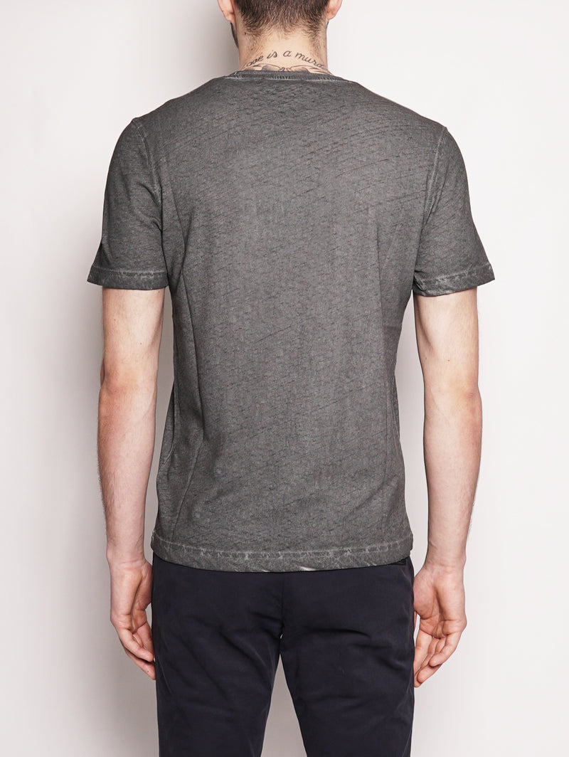 T-shirt in cotone e lino Titanio-T-shirt-Alpha Studio-TRYME Shop