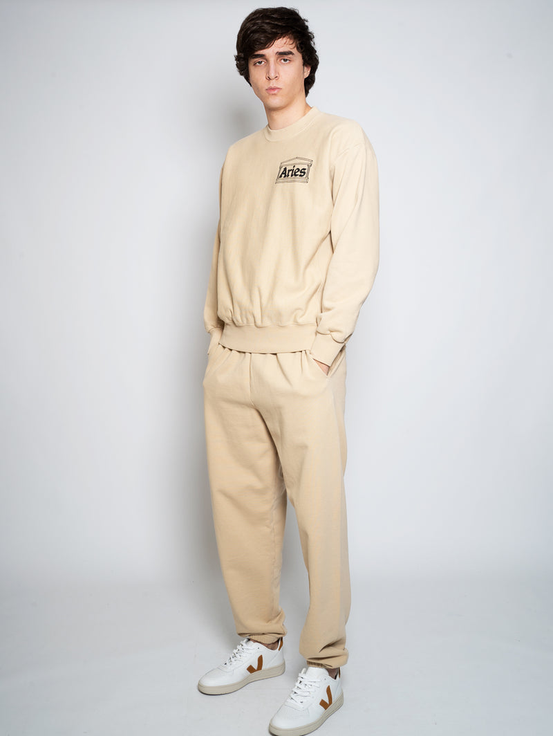 ARIES Pants Back Logo Shop Jogger - TRYME Beige with –