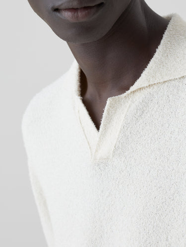 Polo in Terry Cloth Effect Ecru