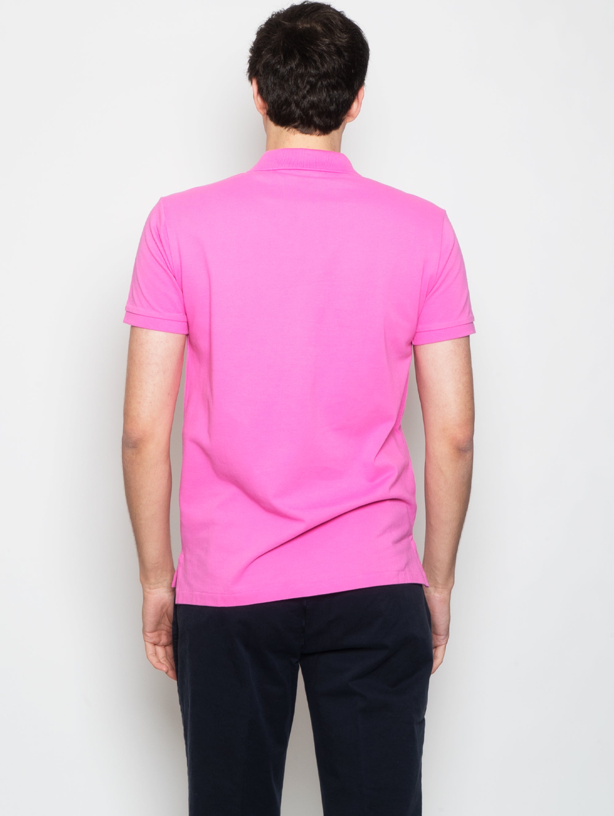 Polo Shirt in Pink Cotton Piqué