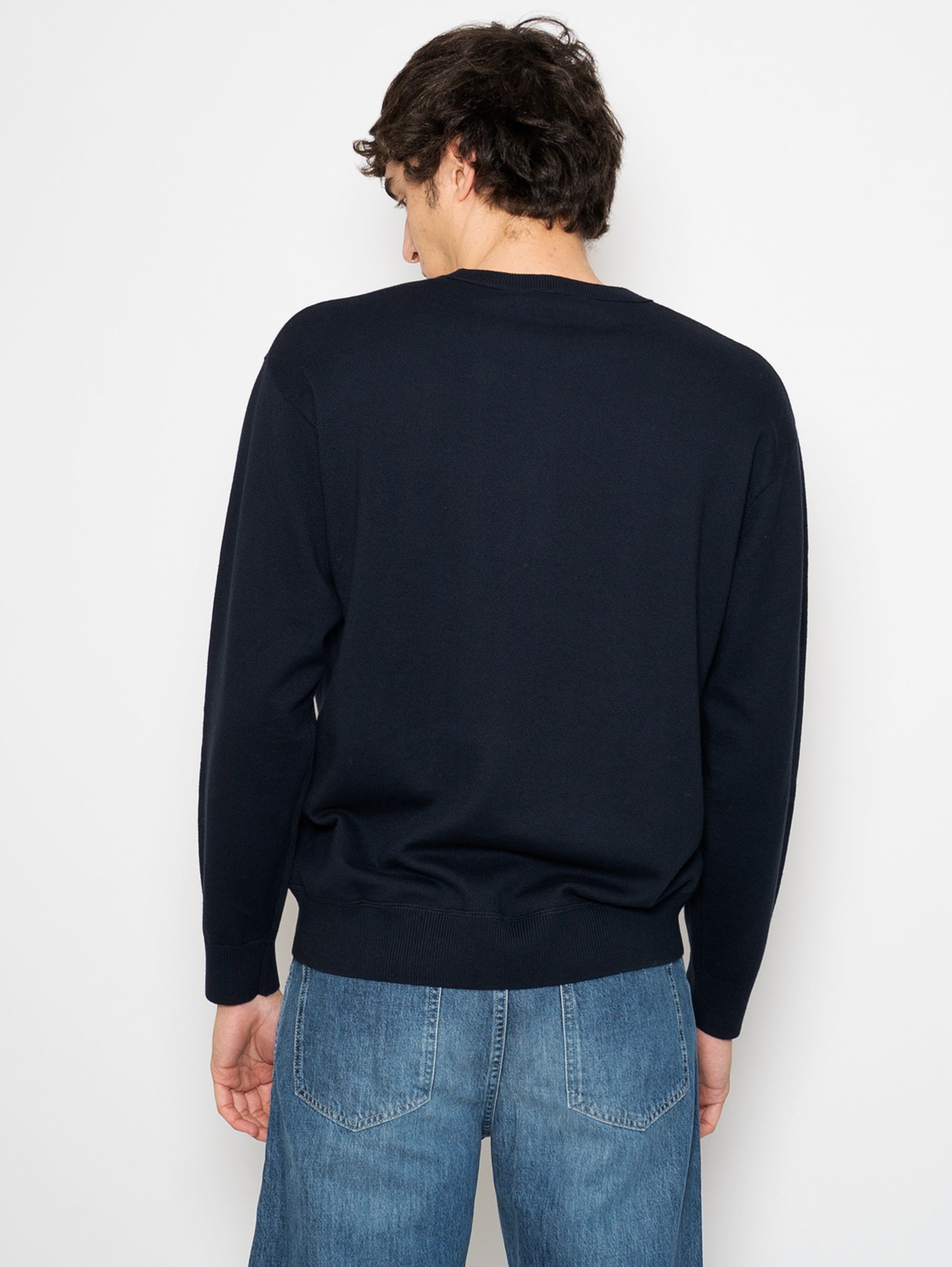 Sweater with Blue V-Insert