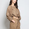 FEDERICA TOSI-Blusa con Stampa Grafica All Over Cacao/Sabbia-TRYME Shop