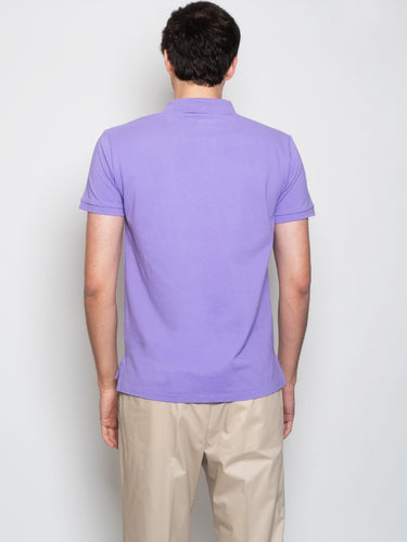 Polo en piqué slim violet