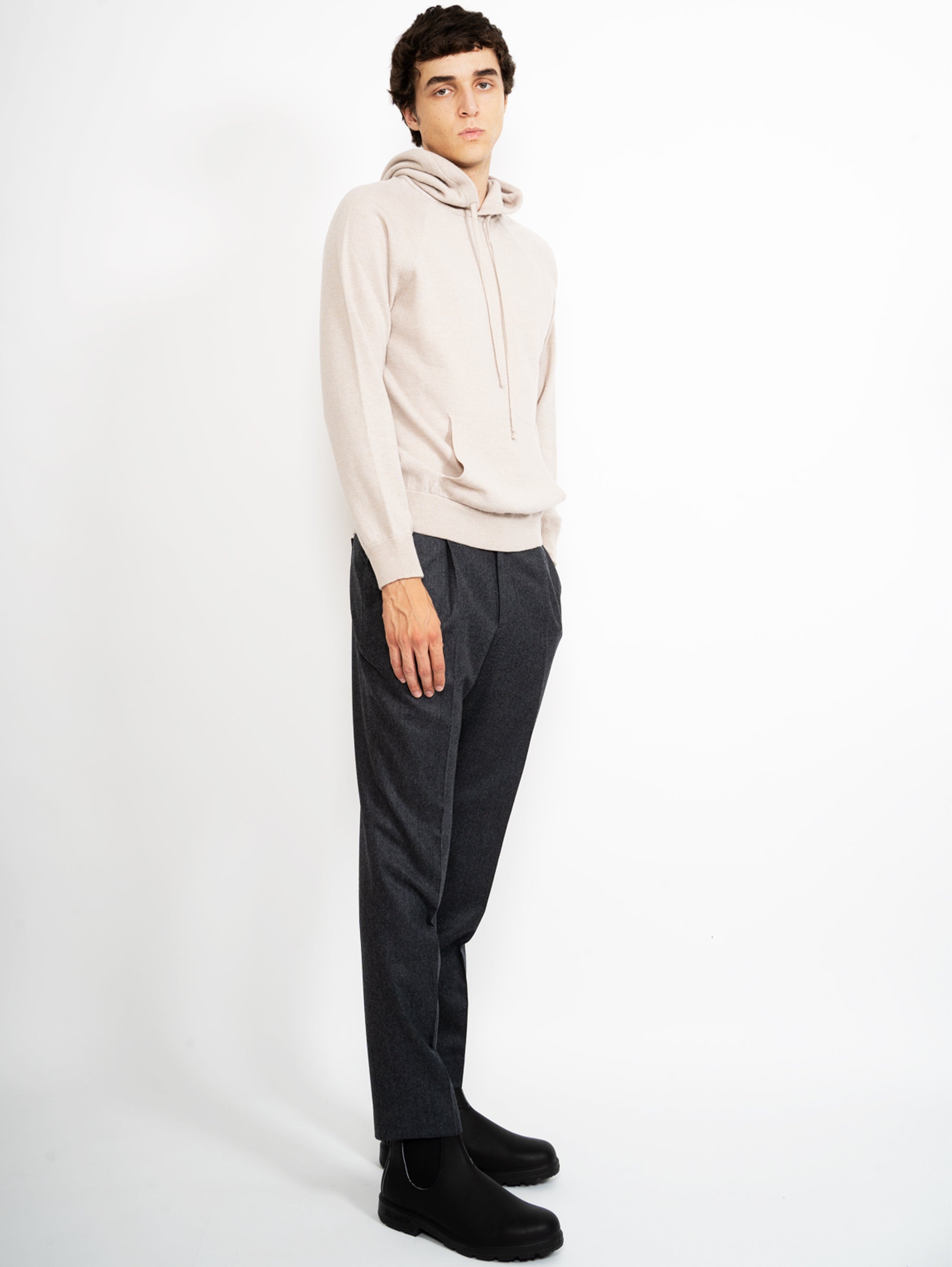 Wool Trousers with Drew Gray Elastic