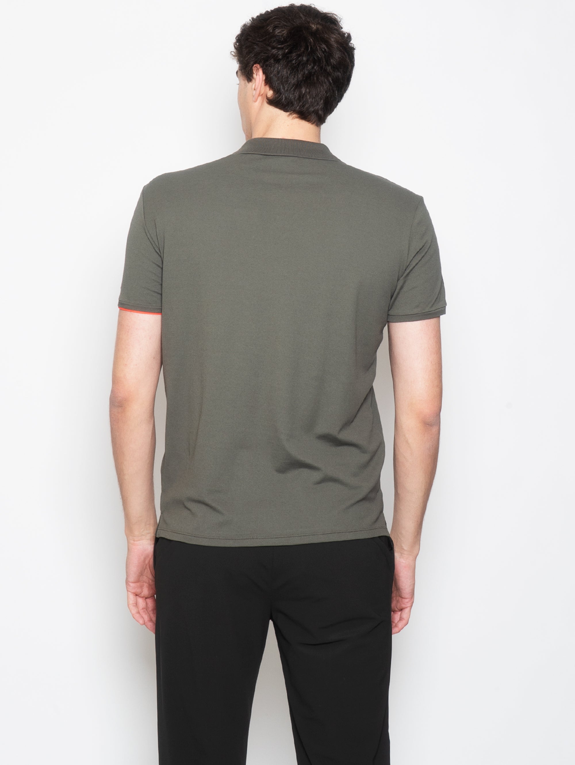Militärgrünes Stretch-Poloshirt