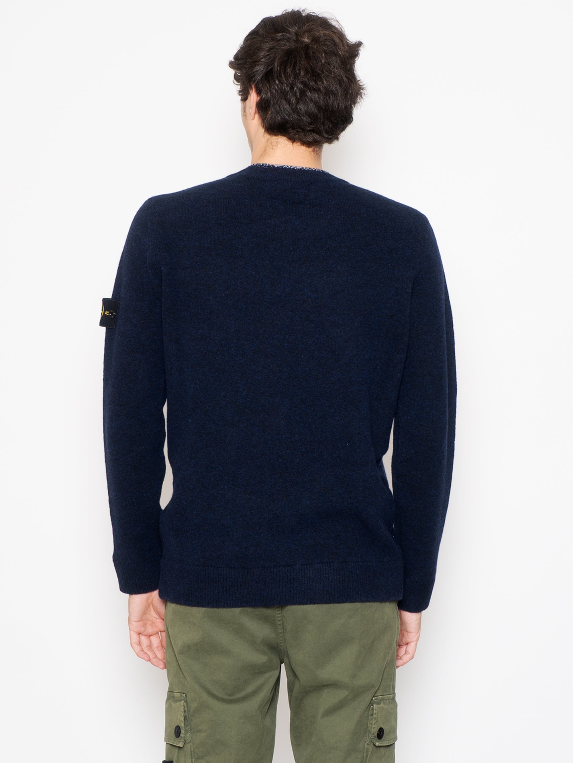 Crewneck Sweater with Blue Roll