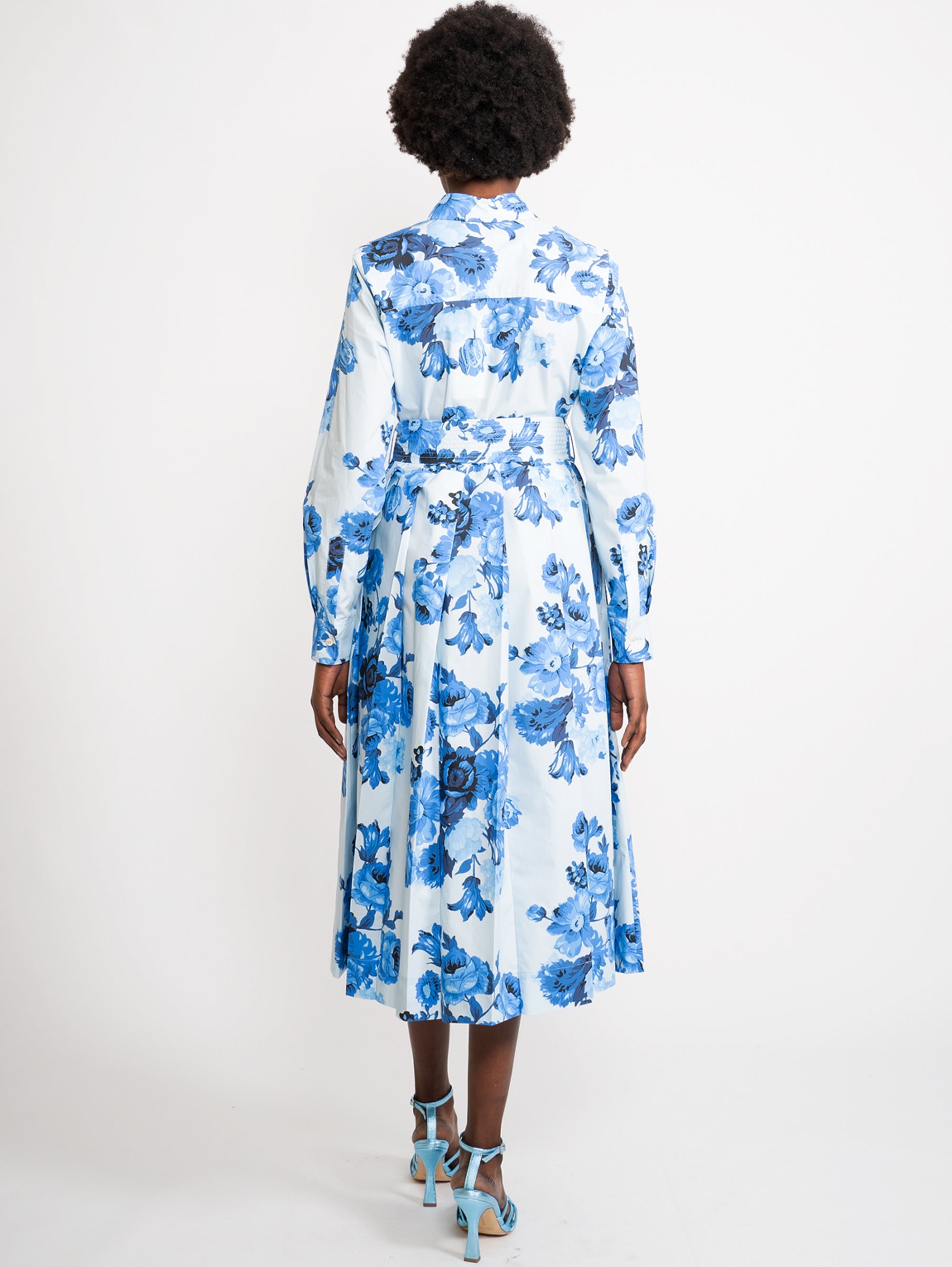 Dress with Blue Floral Print