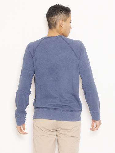 Sweat-shirt col rond bleu