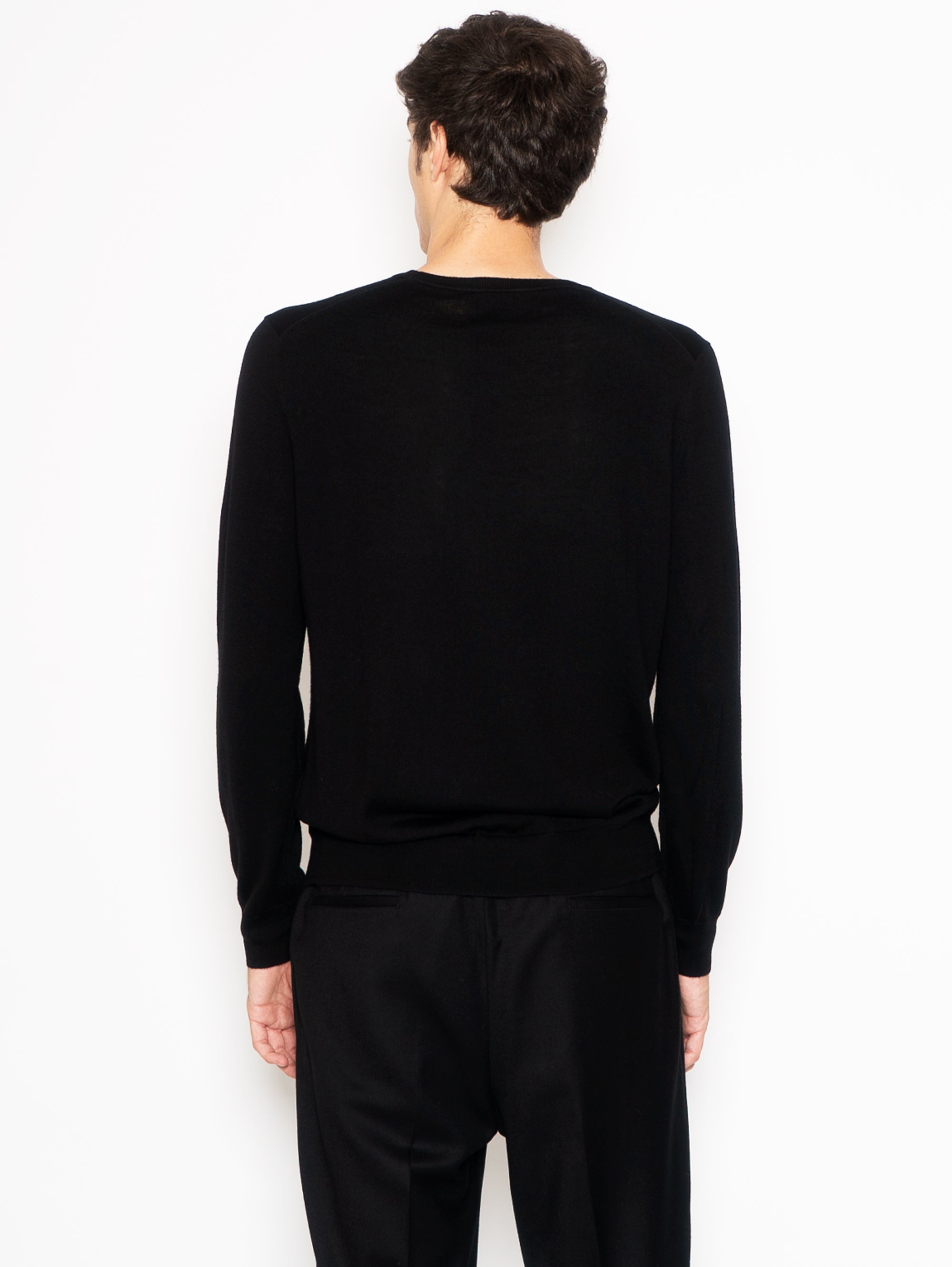 Black Extrafine Wool Sweater