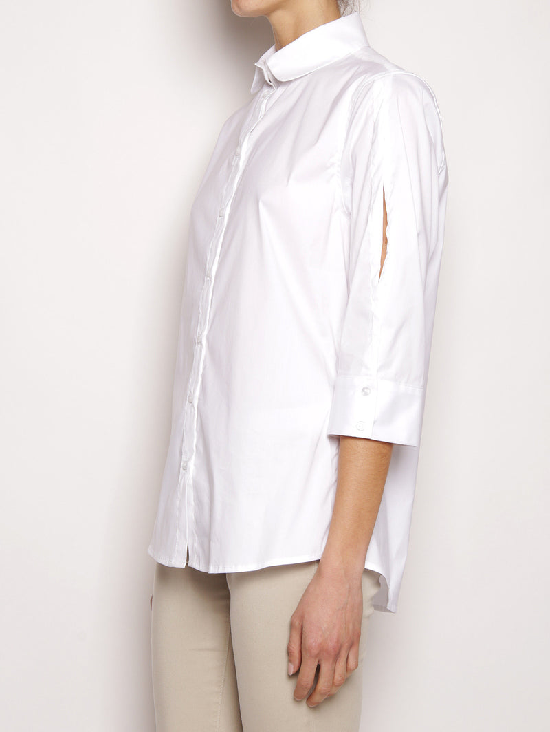 Camicia in popeline di cotone FTE17CAB77 Bianco-Camicie-FEDERICA TOSI-TRYME Shop