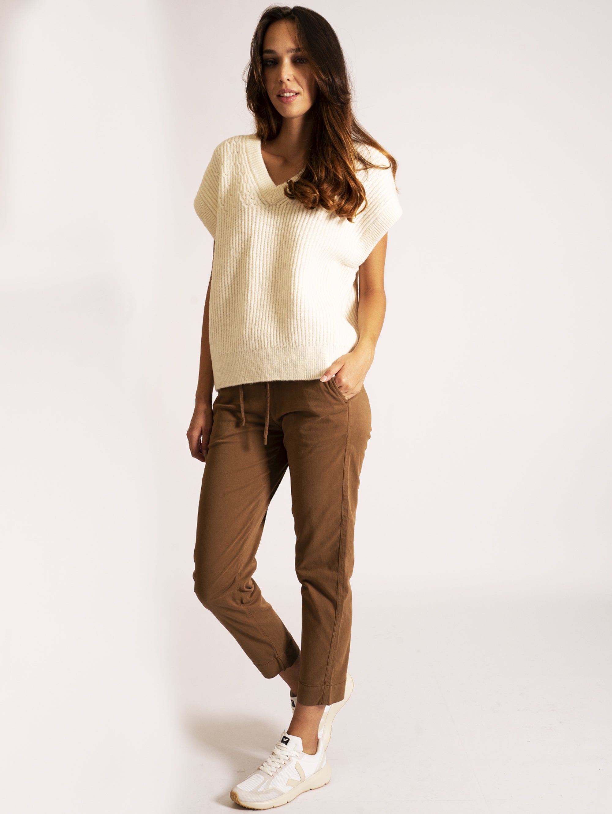 Camel Drawstring Jogging Pants