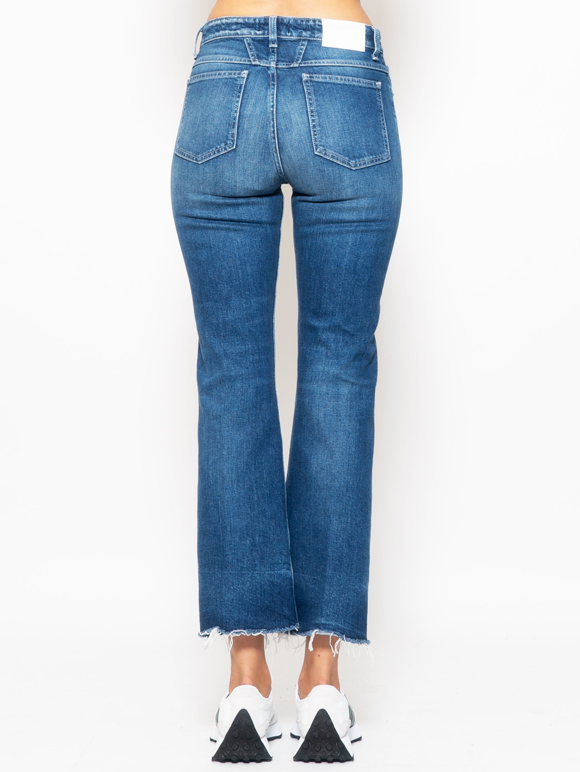 Jeans Cropped con Vita Alta Blu