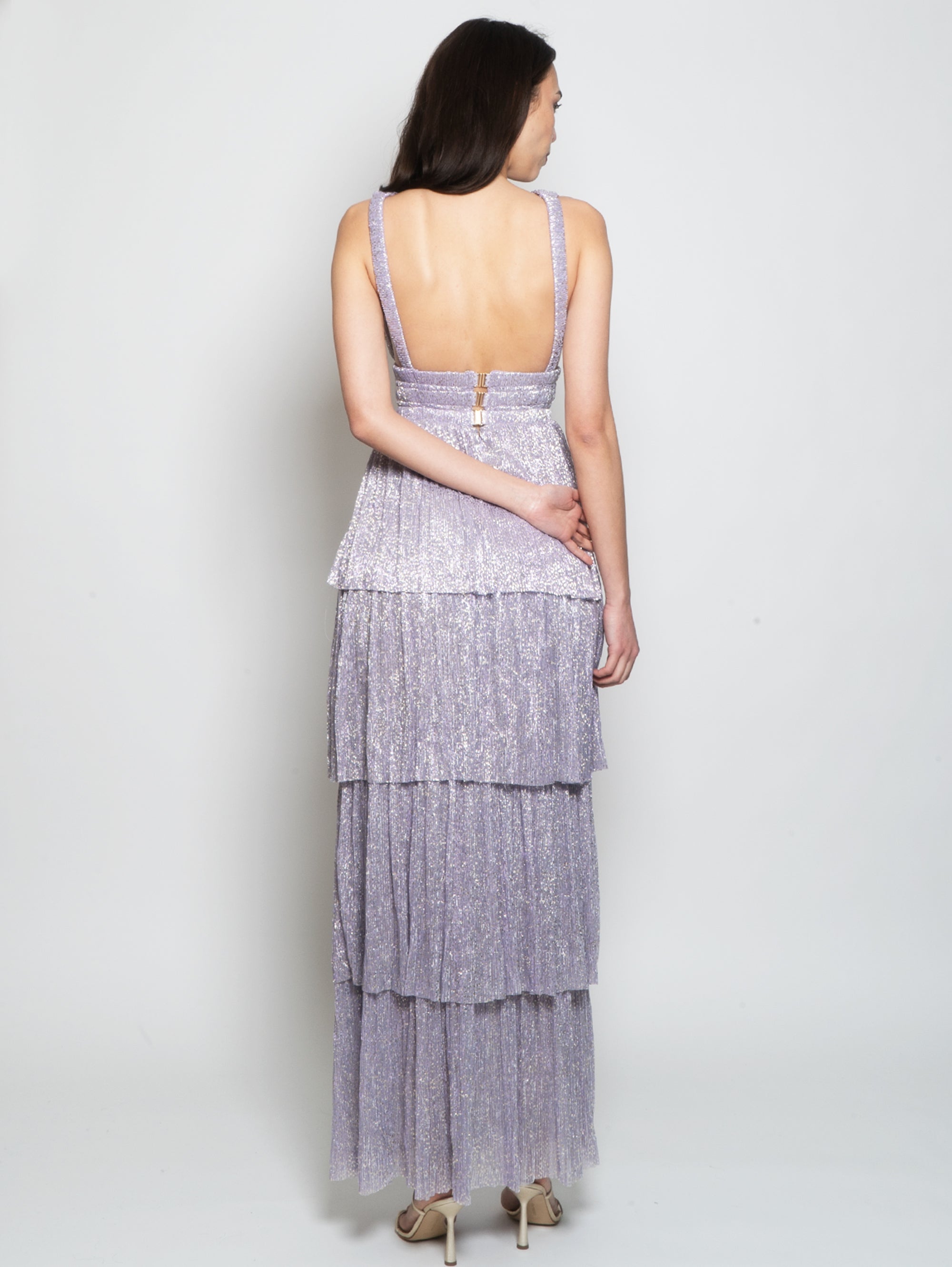 Long Dress with Lilac Ruffled Skirt