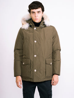 WOOLRICH-Giaccone Anorak in Ramar Verde-TRYME Shop