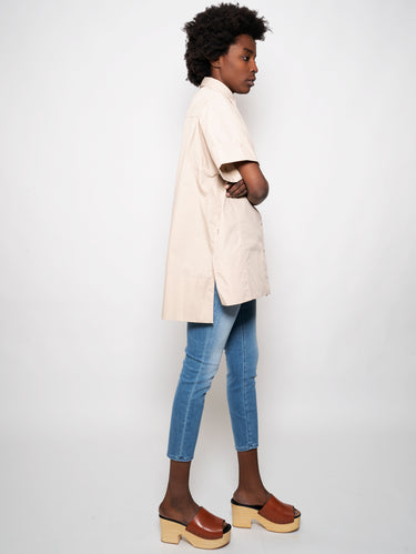 Camicia con Spacchi Beige