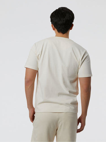 T-shirt met Zakje en Logo Crème
