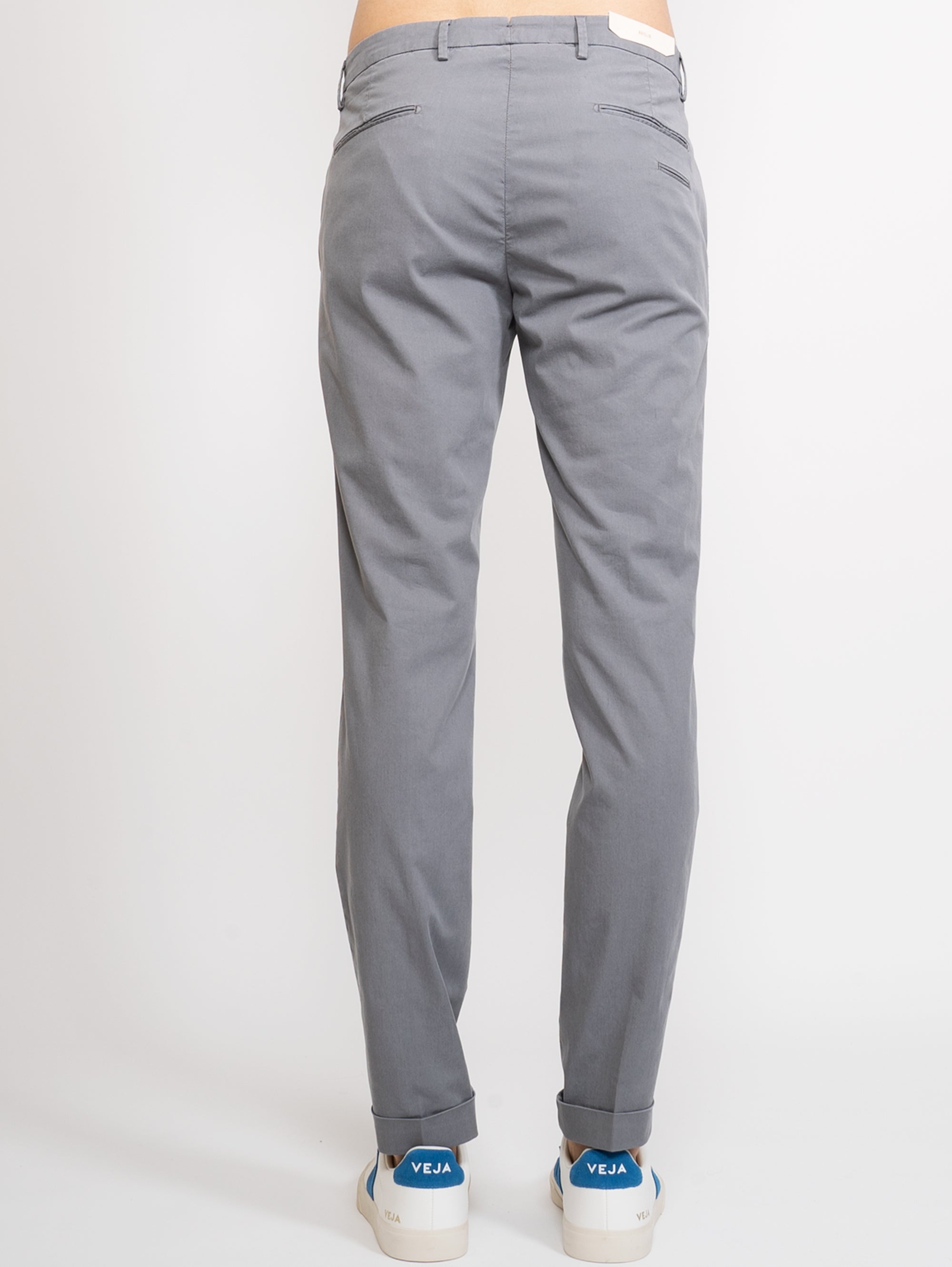 Gray Cotton Blend Drill Pants