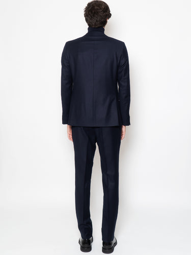 Anzug aus blauer Wollflanell