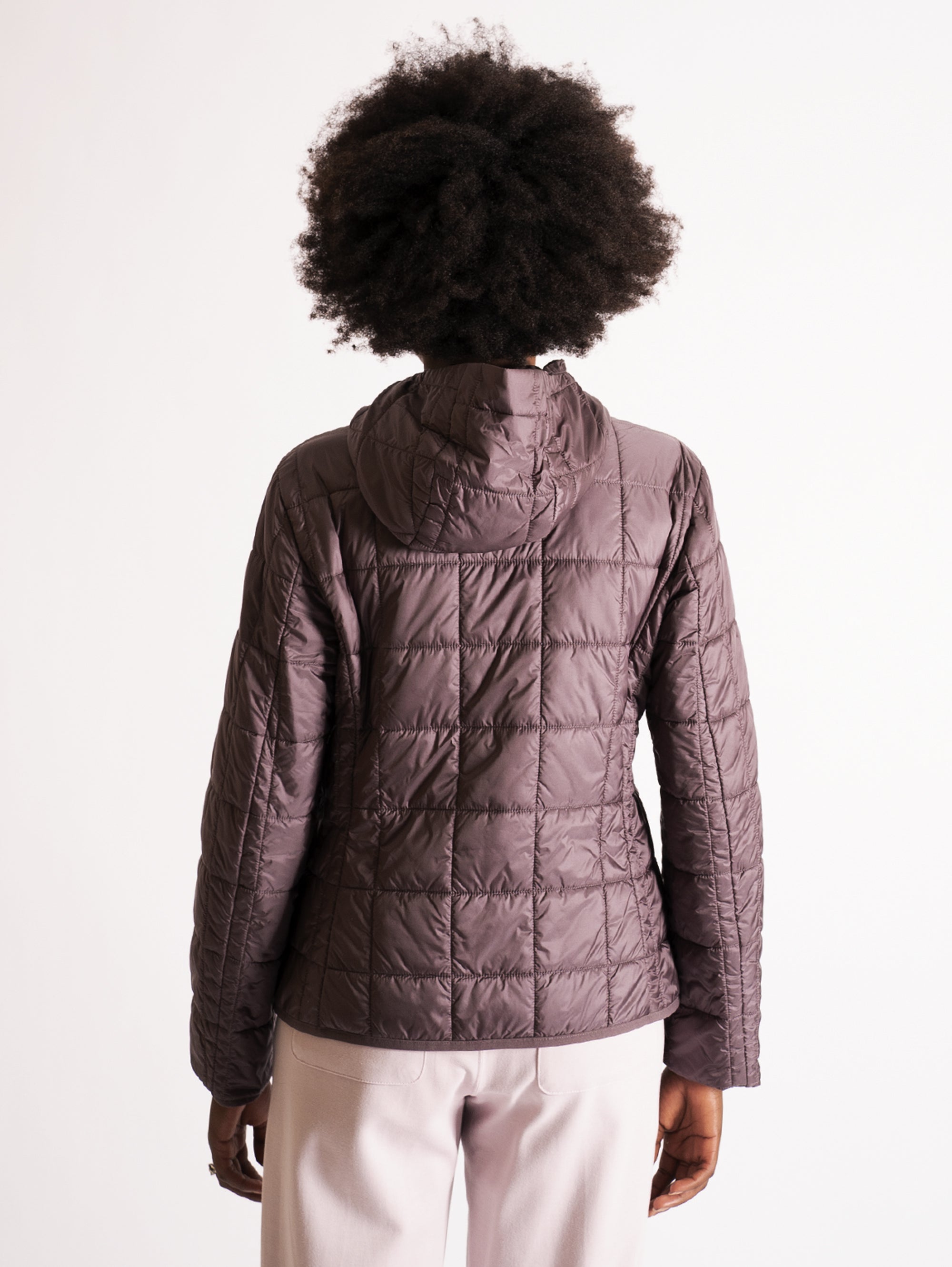 Short down jacket in mauve anti-drop nylon