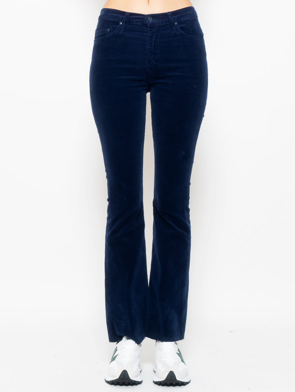 MOTHER-Pantaloni in Velluto a Coste Blu-TRYME Shop