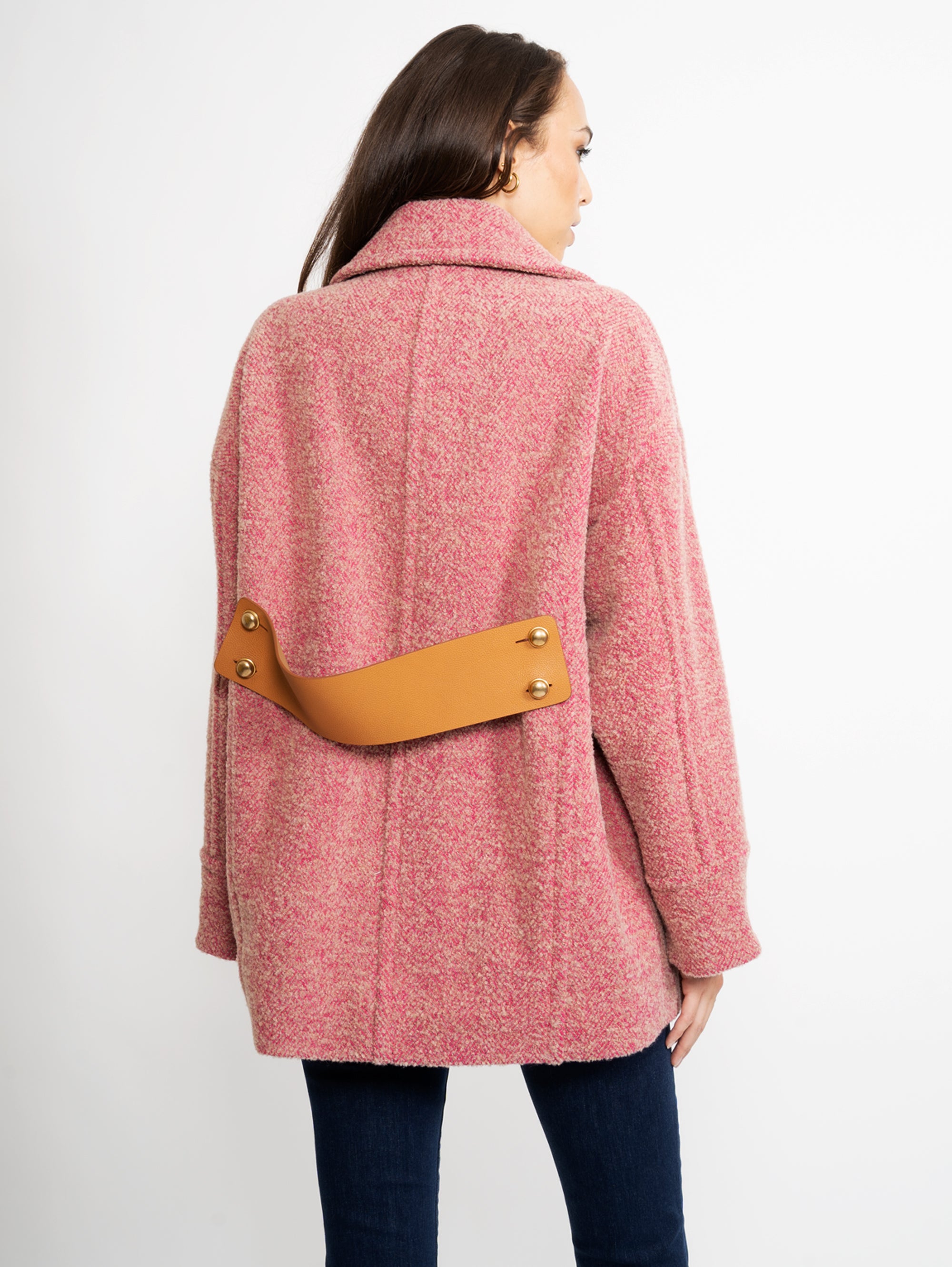 Short Pink Bouclè Coat