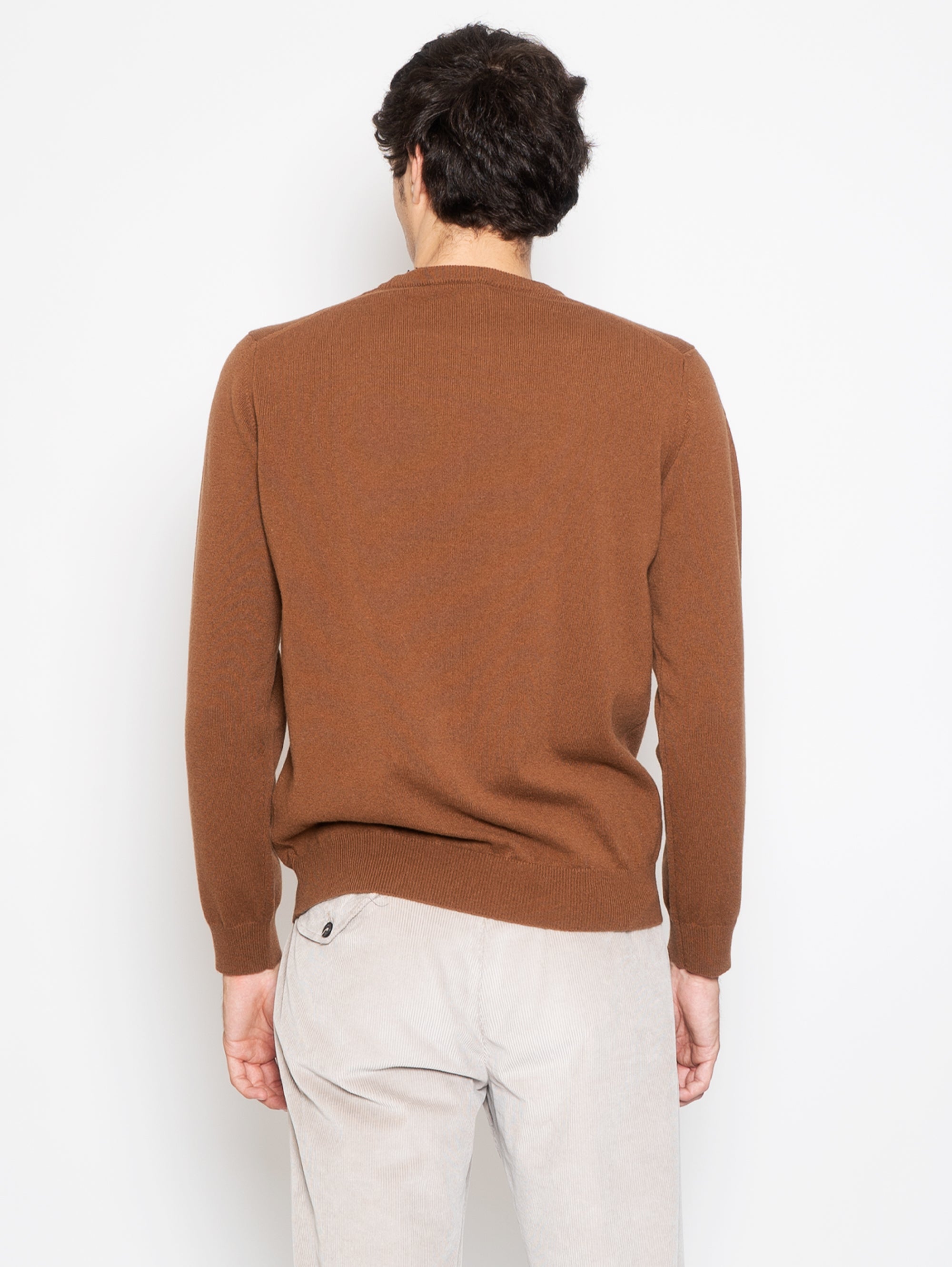 Tobacco Cashmere Crewneck Sweater