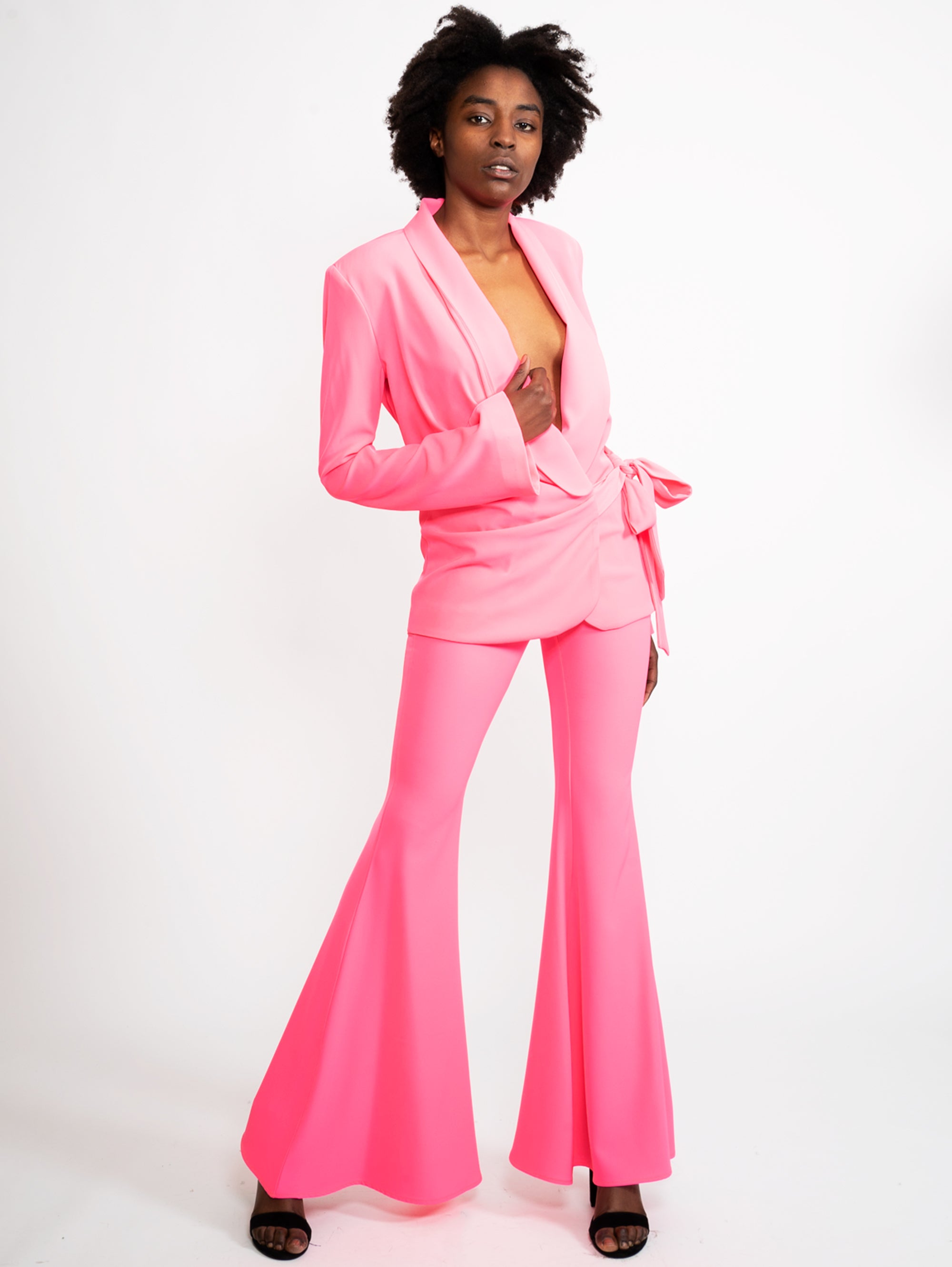 Fluo Pink Blazer with Side Closure