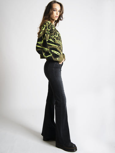 Flared Jeans Donkergrijs
