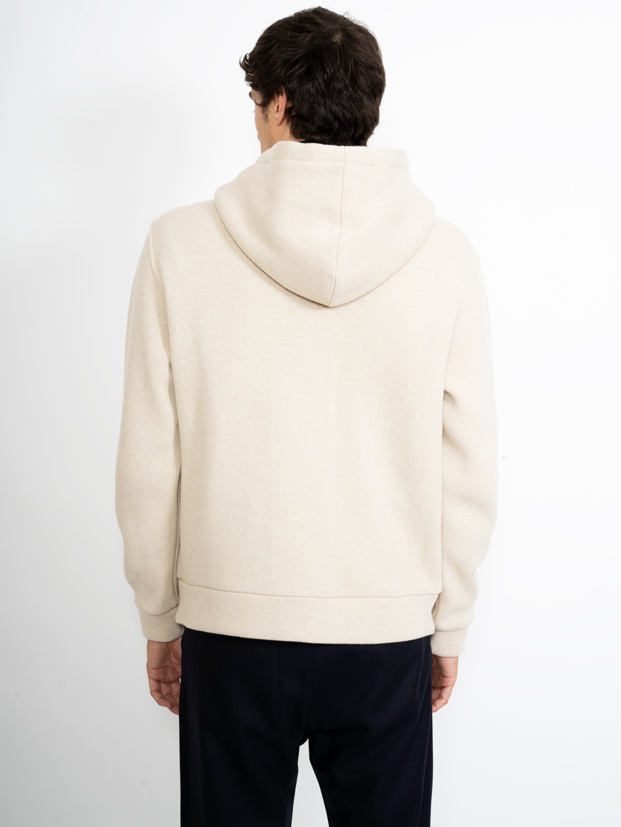 Kapuzen-Sweatshirt aus beiger Andana-Wolle