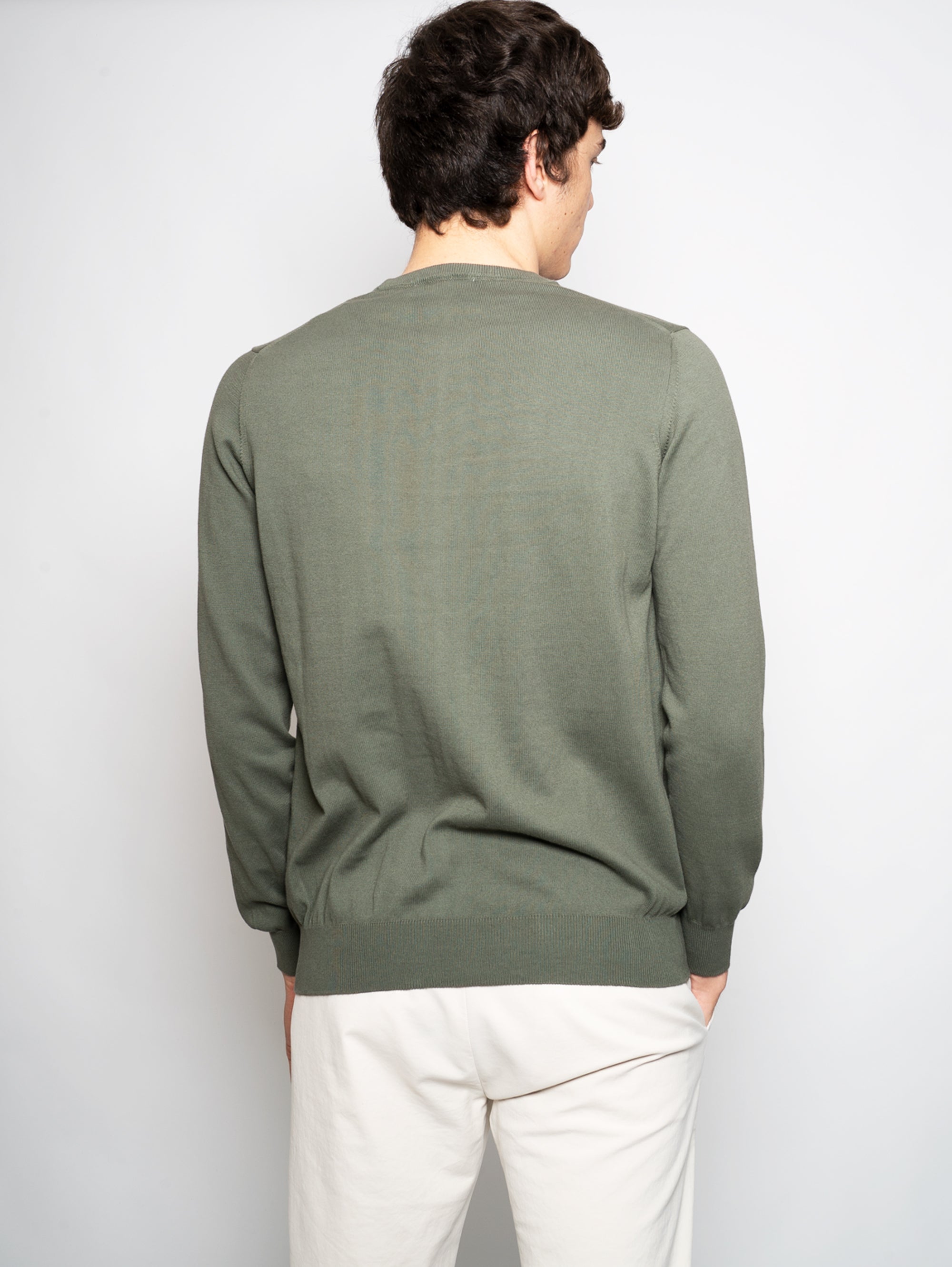 Pullover mit grünem Sweatshirtkragen
