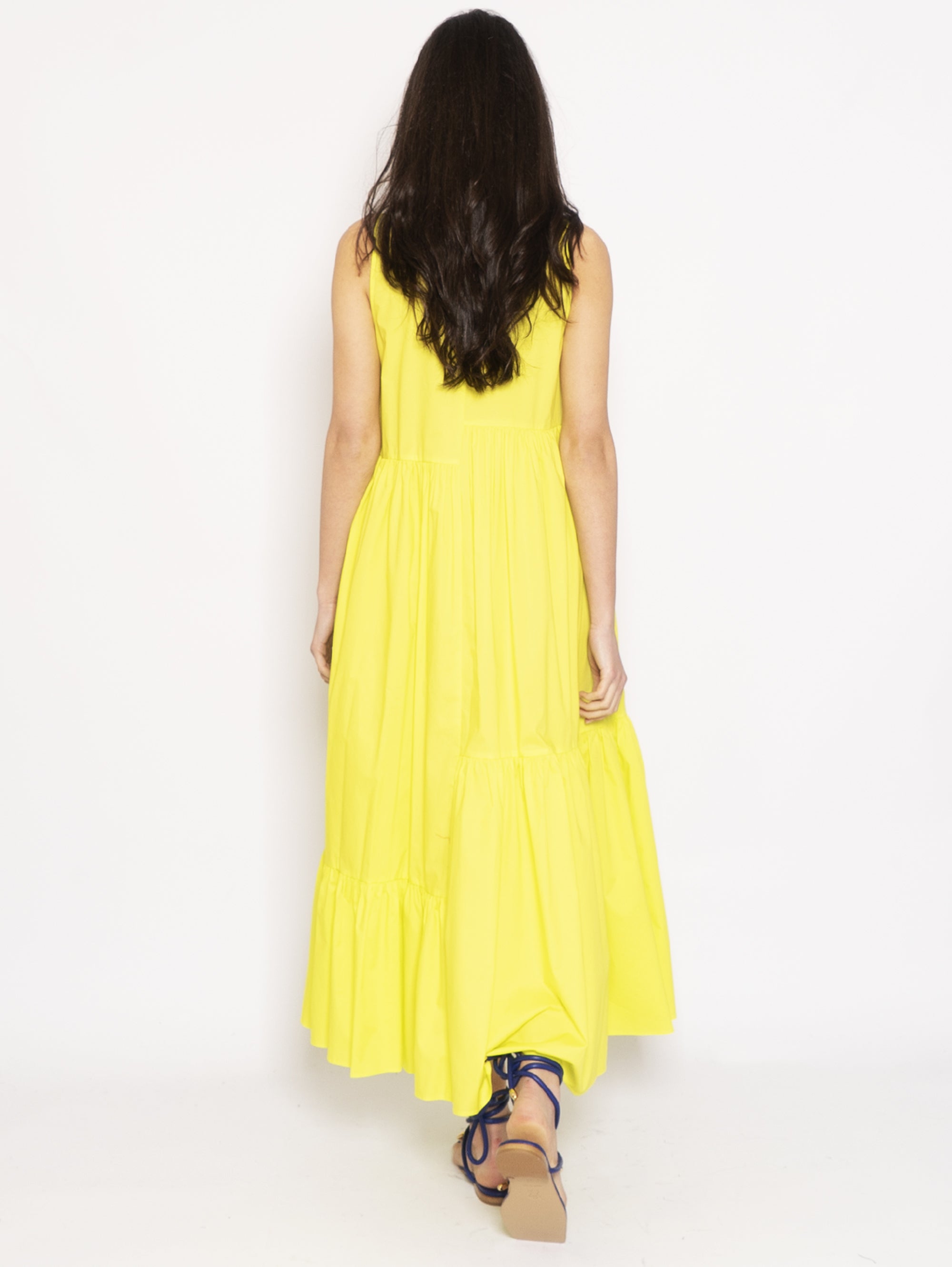 Neon Yellow Korean Neck Dress