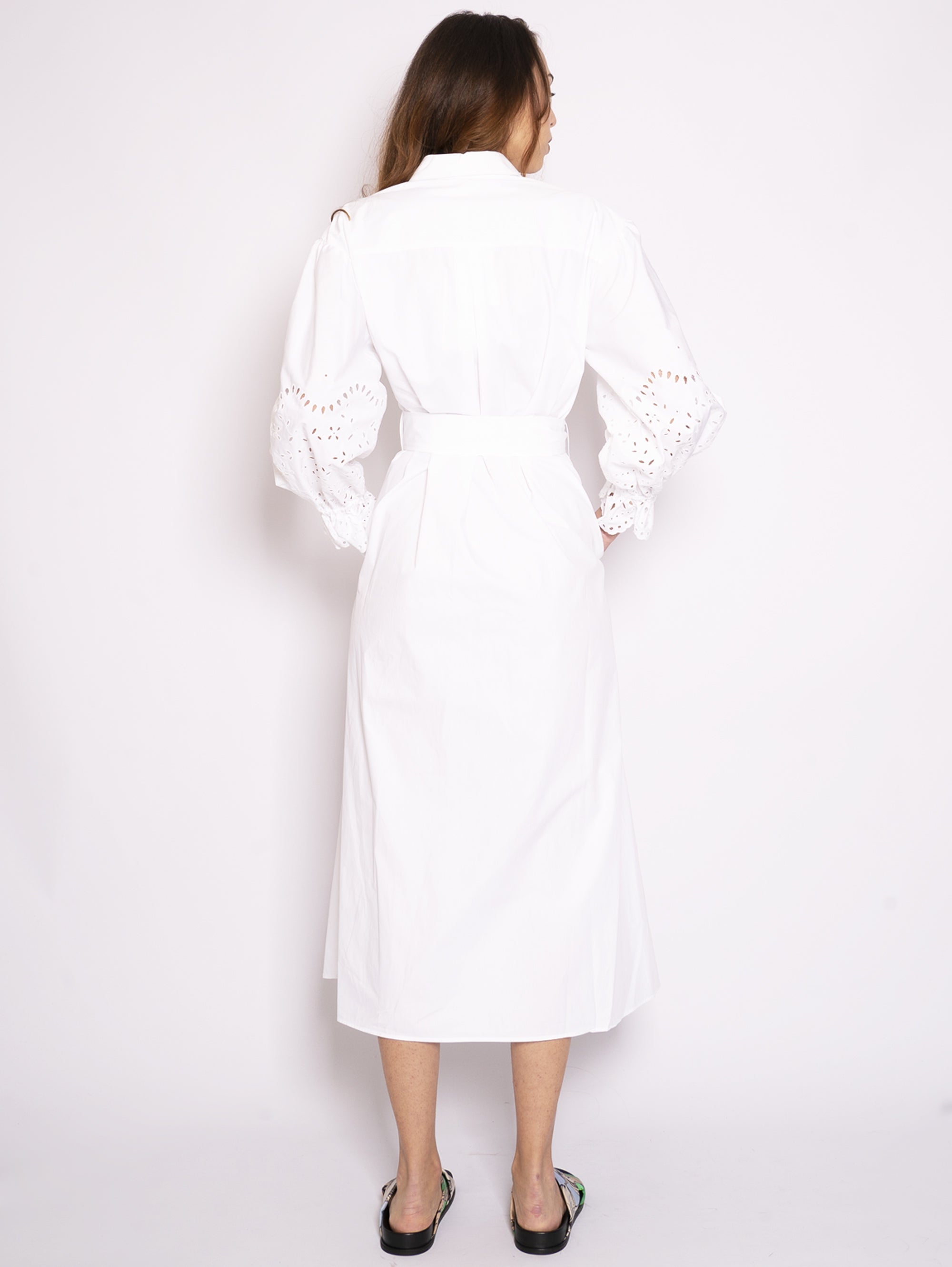 Weißes Chemisier-Kleid