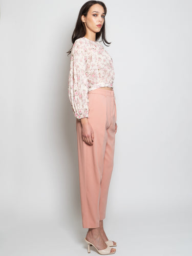 Carrot fit broek van crepe in roze