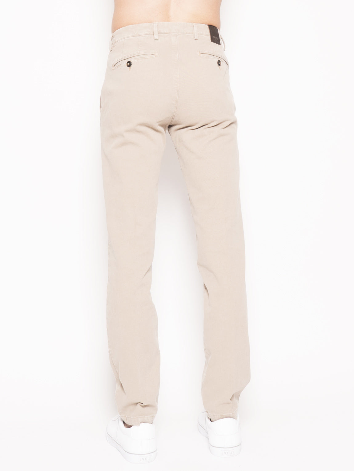 Beige Ribbed Cotton Trousers